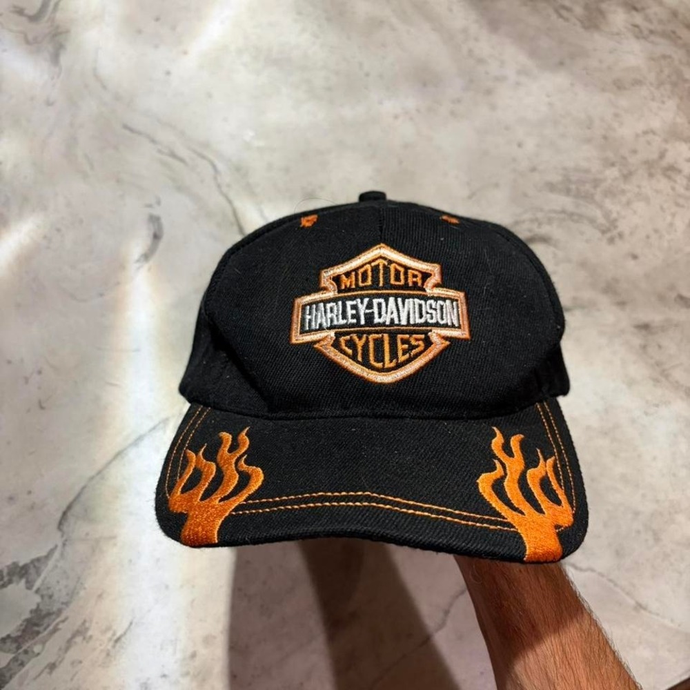 Harley Davidson flame‎ hat Great overall condition biker grunge summer